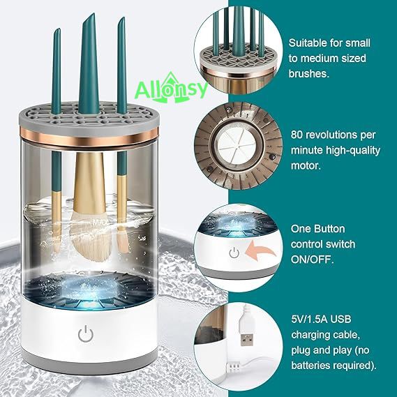 Electric Makeup Brush Cleaner & Dryer – All-in-One Cleaning Tool