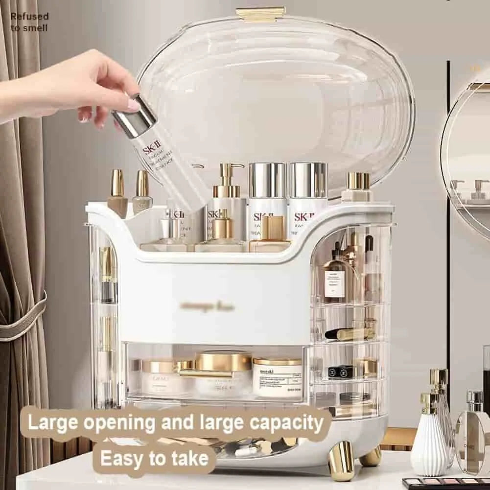 Luxury Desktop Cosmetic Organizer, Dustproof and Waterproof Makeup Vanity Organizer
