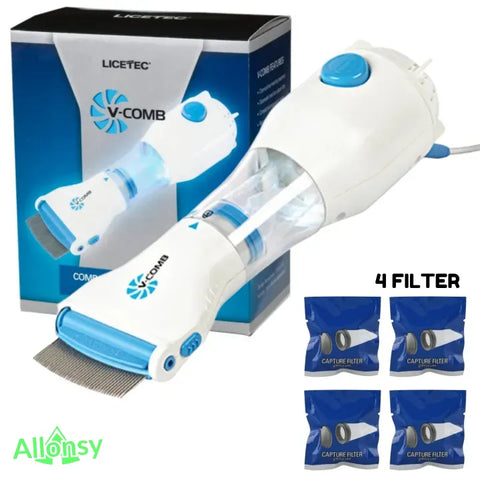 Allonsy V-Comb Electric Lice Removal Machine β 4 Filters Allonsy V-Comb Electric Lice Removal Machine β 4 Filters