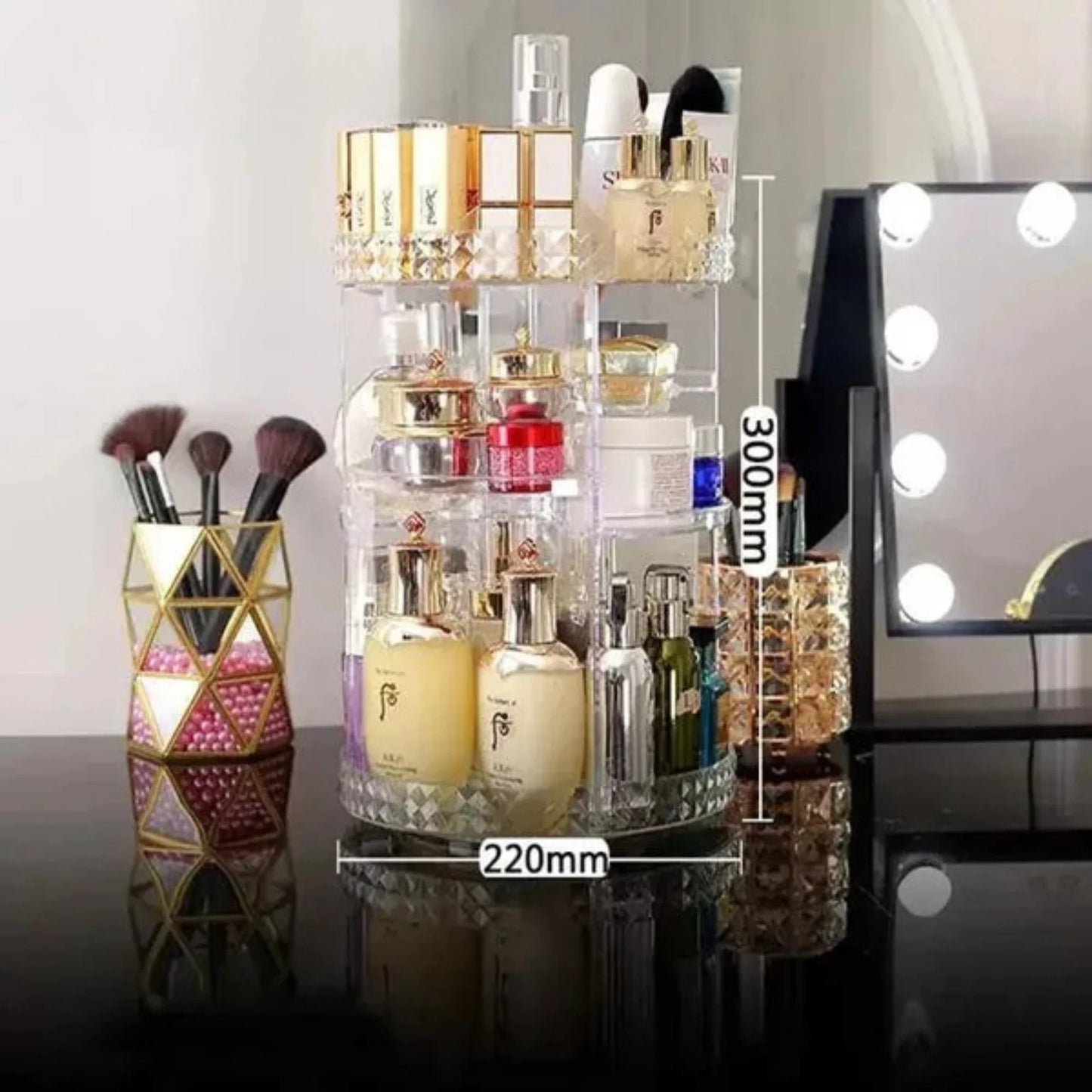 360° Rotating Makeup Organizer