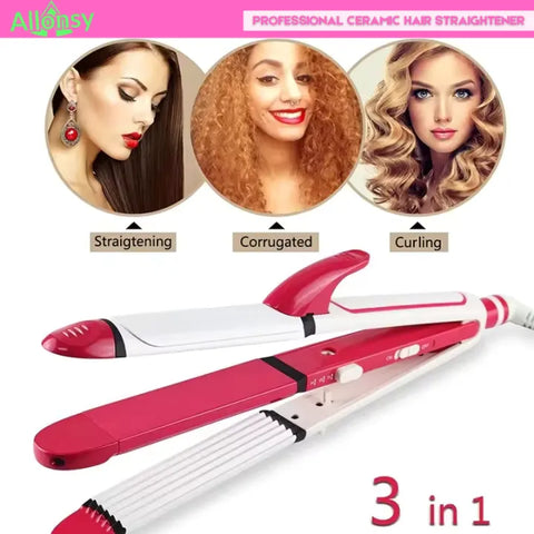 Professional 3-in-1 Hair Styler – Straightener, Curler & Dryer Professional 3-in-1 Hair Styler – Straightener, Curler & Dryer