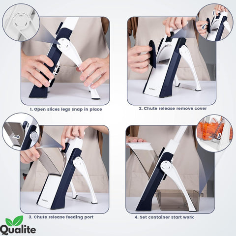 Multifunctional Vegetable Cutter – Mandoline Slicer with Stainless Steel Blades Multifunctional Vegetable Cutter – Mandoline Slicer with Stainless Steel Blades