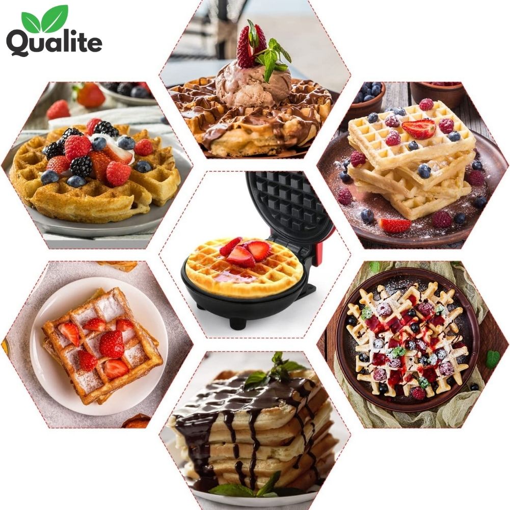 Mini Electric Waffle Maker – Non-Stick, Portable for Waffles