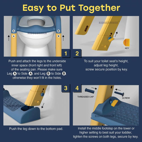 2 in 1 Foldable Potty Training Seat with Ladder, Splash Guard & Cushion Seat 2 in 1 Foldable Potty Training Seat with Ladder, Splash Guard & Cushion Seat