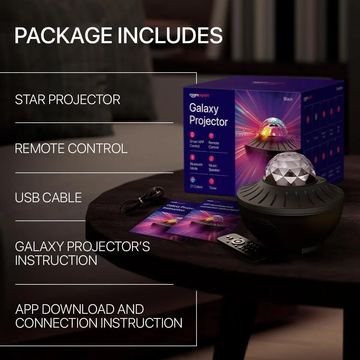 Rotating Moon Lamp Starry Sky Projector Night Light