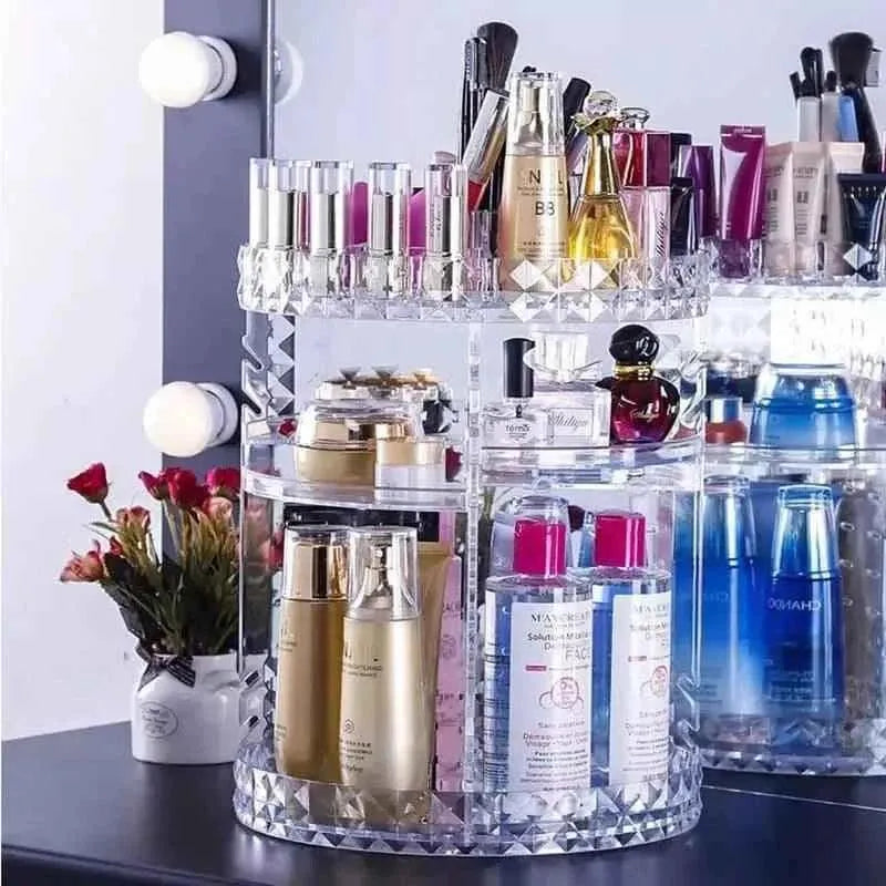 360° Rotating Makeup Organizer And Makeup Rack