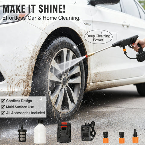 Cordless High Pressure Water Cleaner Washer Spray ( 01 Battery Included )