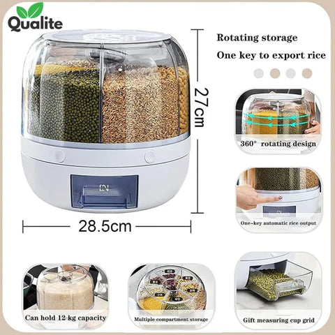 360° Rotating Multi-Grid Rice Dispenser