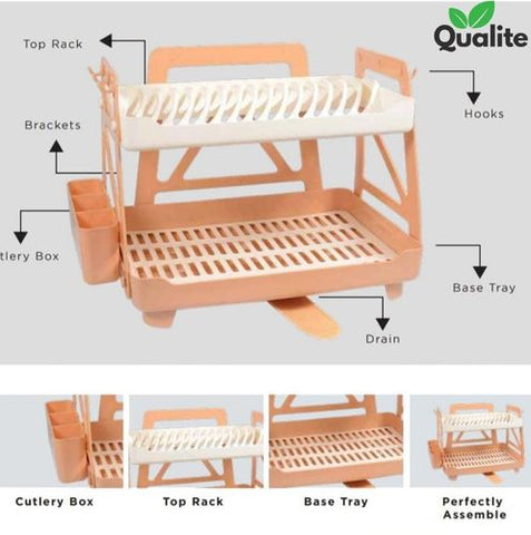 Dish Drying with a Compact, Space Saving Two Tier Rack, Premium Storage Rack