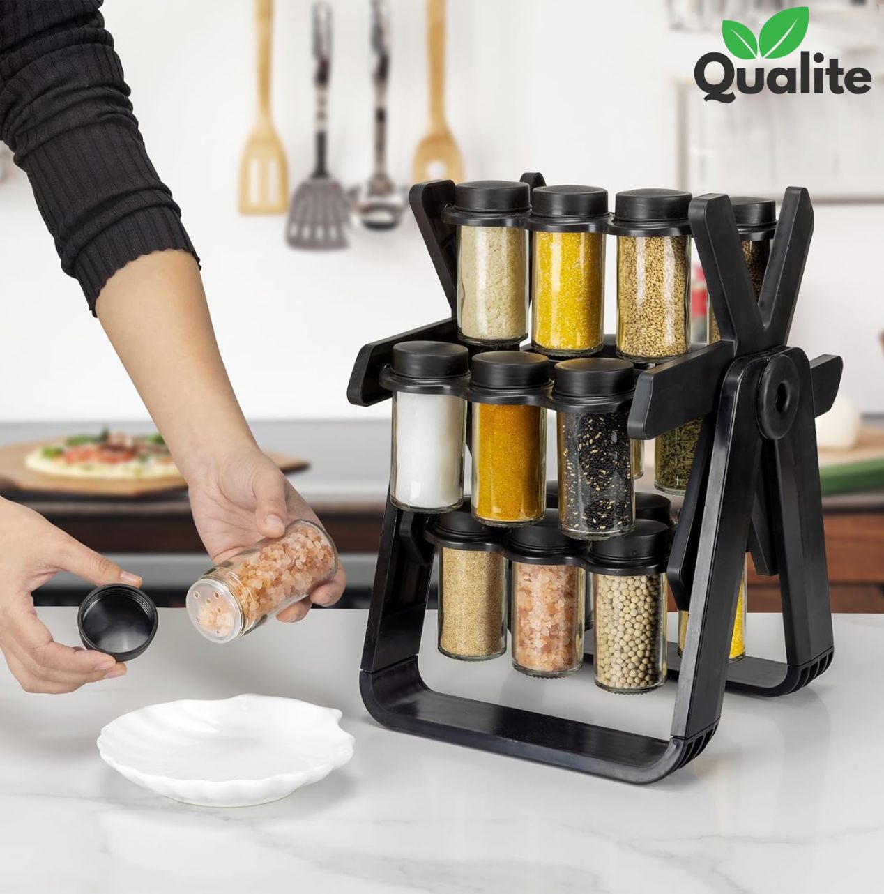18 pcs 360° Rotating Spice Rack