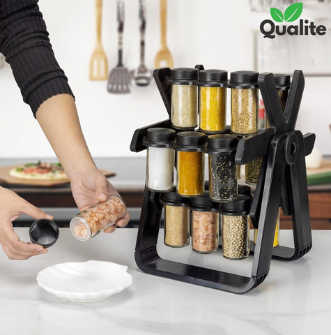 360° Rotating Spice Rack – Multifunctional Organizer for Jars, Bottles & Seasonings