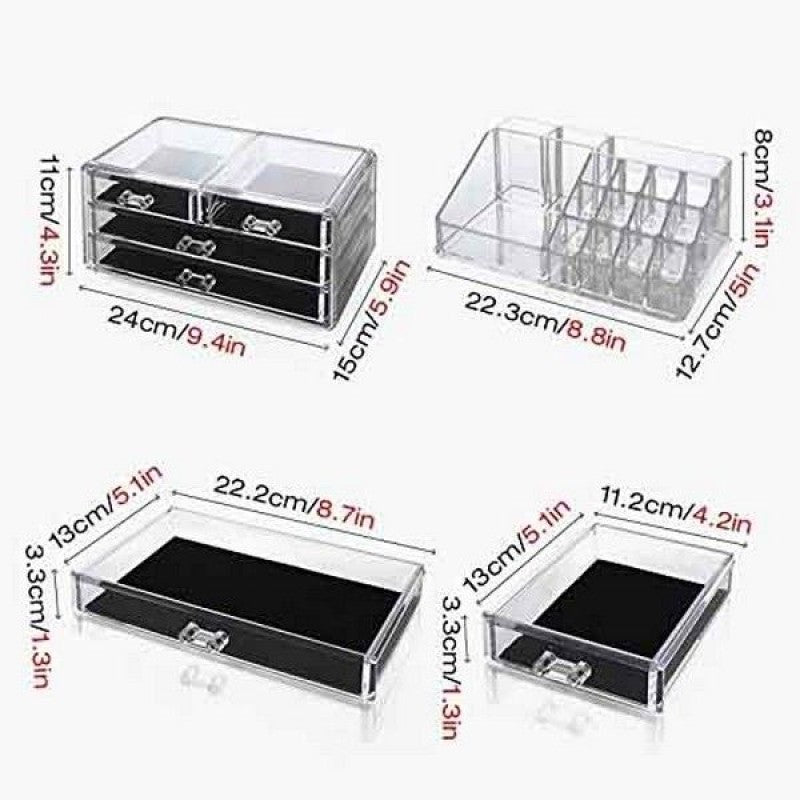 Acrylic 3-4-6 Drawer Makeup & Jewelry Organizer