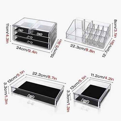 Acrylic 3-4-6 Drawer Makeup & Jewelry Organizer