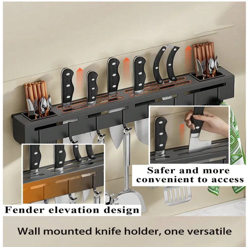 STAINLESS STEEL WALL MOUNT KNIFE HOLDER (MULTI-PURPOSE)