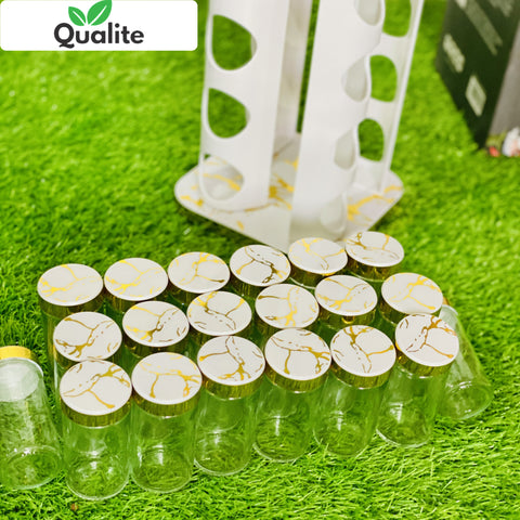 360° Rotating Spice Carousel – Stylish Storage Rack with 20 Glass Jars