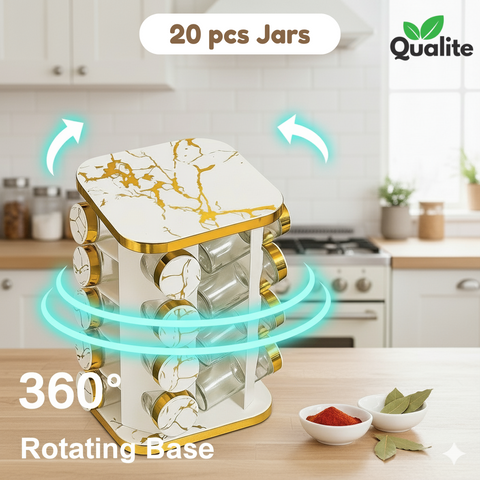 20 Pcs 360° Rotating Spice Rack Carousel