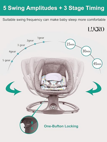 Mastela 3-in-1 Baby Swing Bassinet with Remote & Mosquito Net