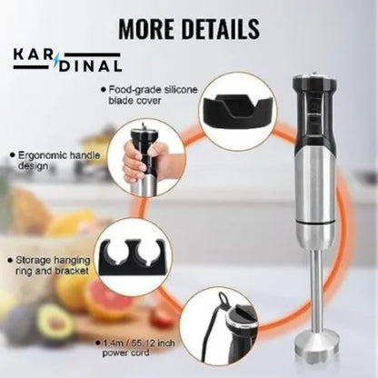 Hand Blender with Chopper & Grinder – Stainless Steel Blades