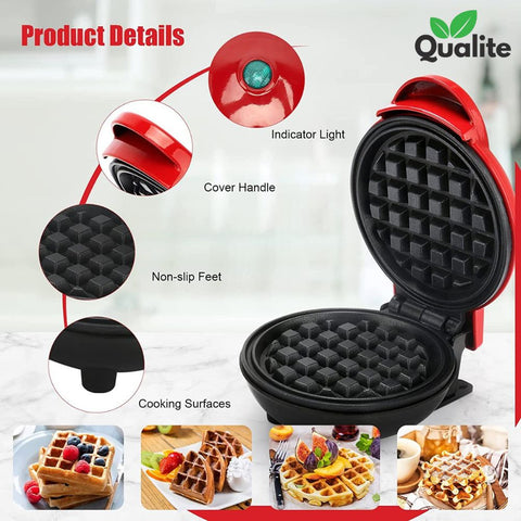 Mini Electric Waffle Maker – Non-Stick, Portable for Waffles