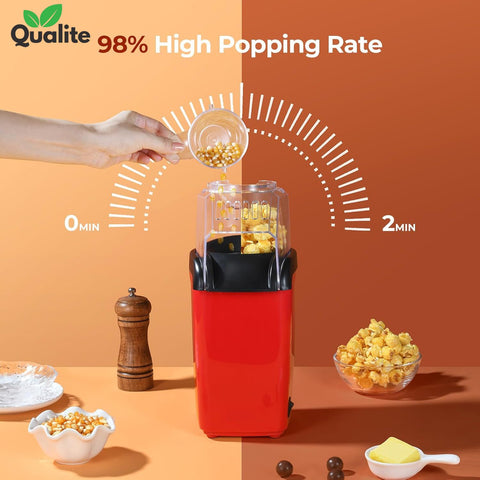 Electric Popcorn Maker – Mini Hot Air Popper, Oil-Free, Portable