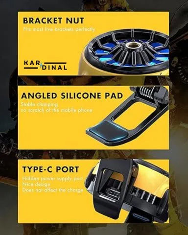 Mobile Gaming Cooling Fan 15W with LED Display – Radiator for Phone & Tablet