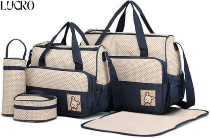 Baby Diaper Bag Set – Multifunctional with Bottle Holder & Accessories