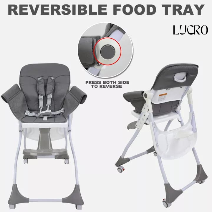 Baby High Chair – Foldable Adjustable Dining Chair with Tray