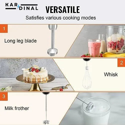 Hand Blender with Chopper & Grinder – Stainless Steel Blades