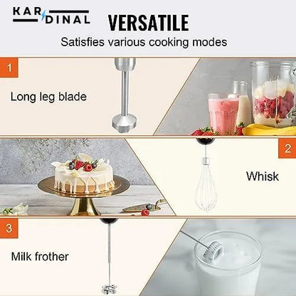 Hand Blender with Chopper & Grinder – Stainless Steel Blades