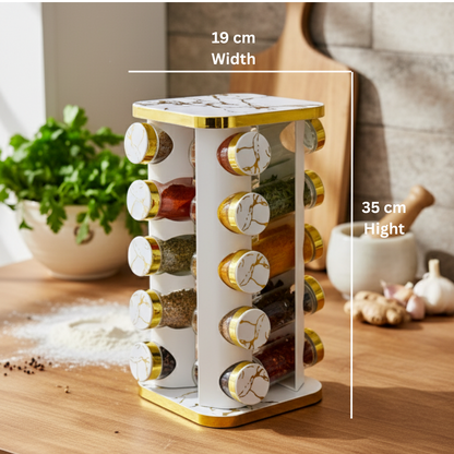 20 Pcs 360° Rotating Spice Rack Carousel