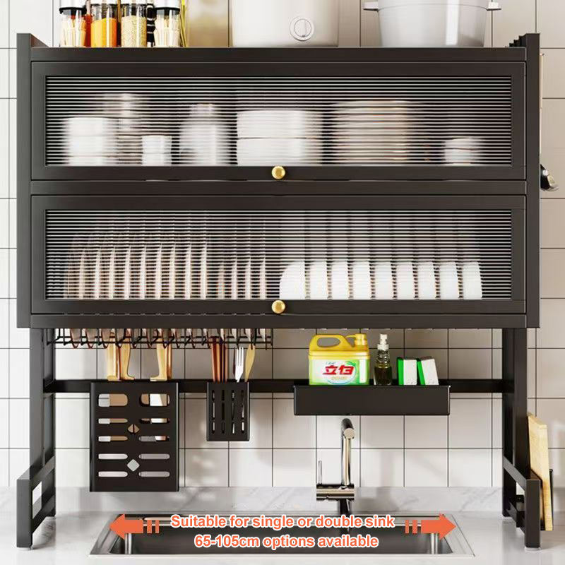 Double Cabin Over the Sink Rack-Black