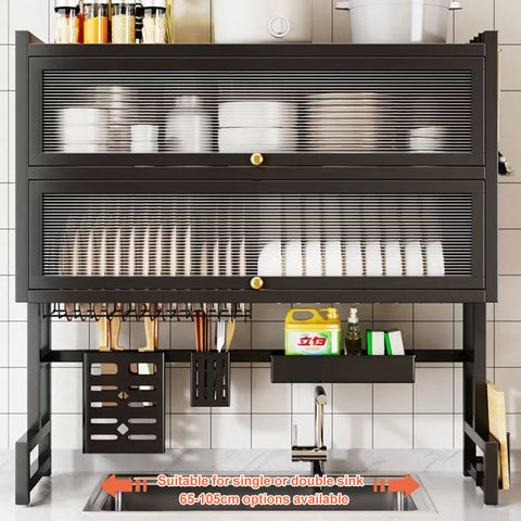 Double Cabin Over the Sink Rack-Black