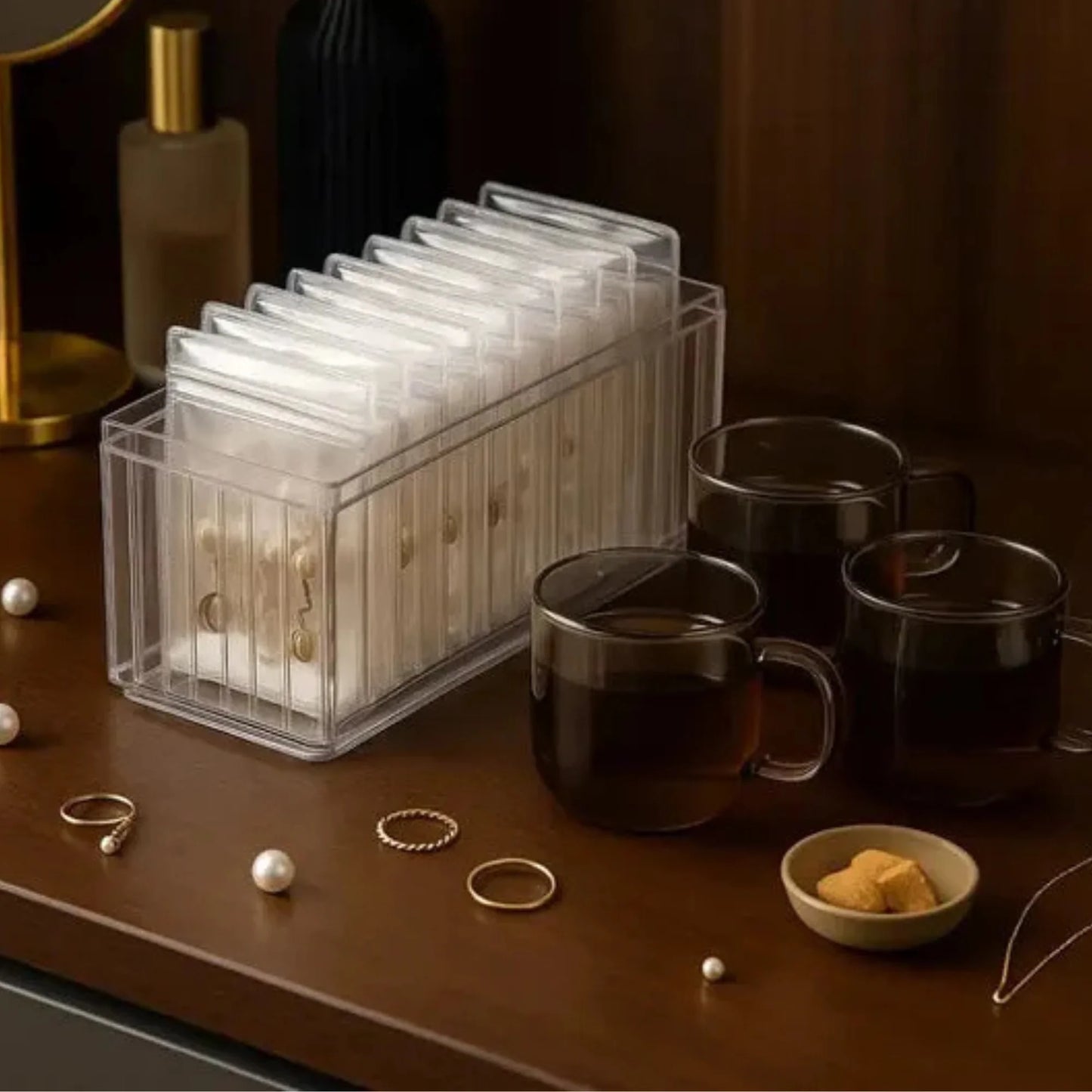 20-Grid Valuables Organizer with Detachable Pouches