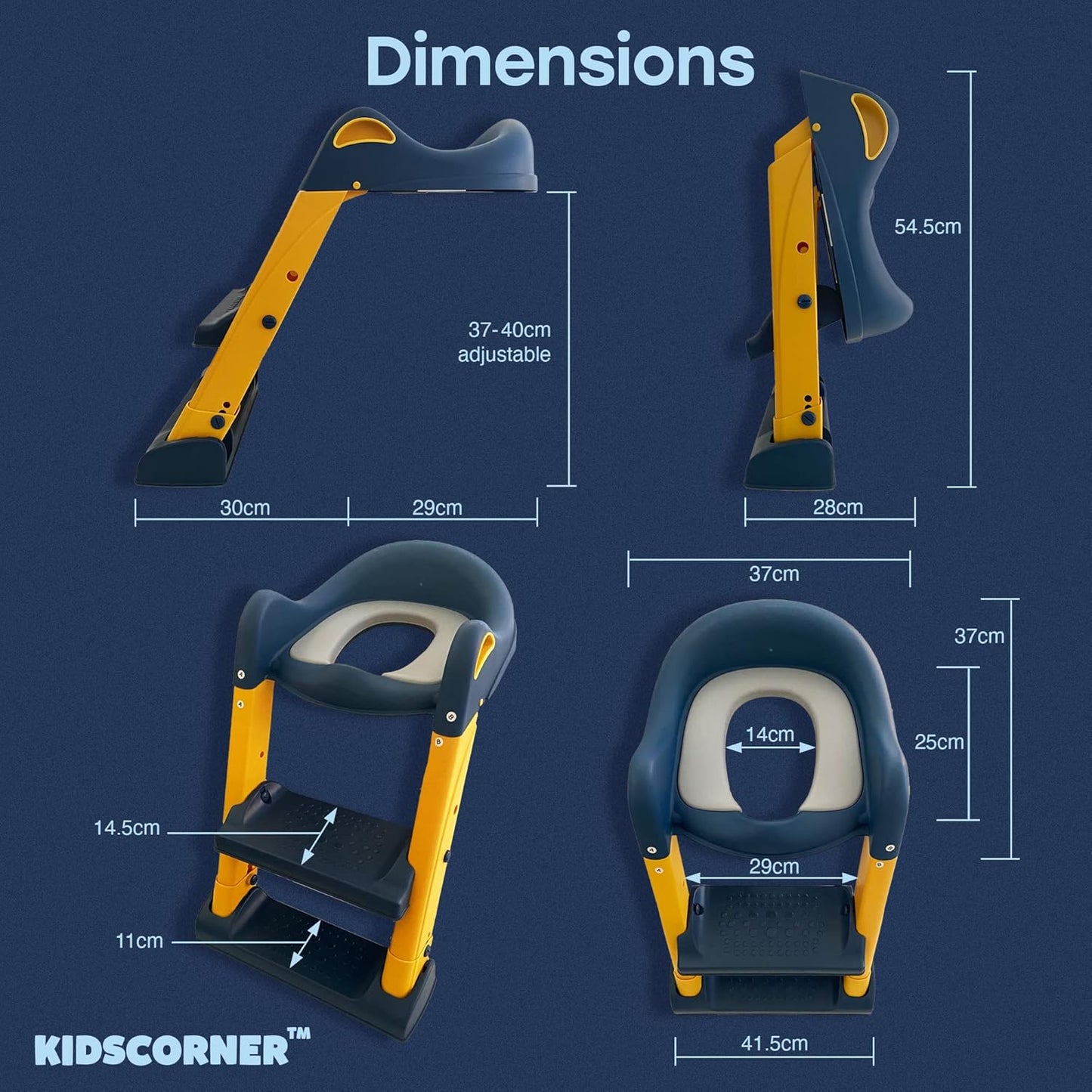 2 in 1 Foldable Potty Training Seat with Ladder, Splash Guard & Cushion Seat