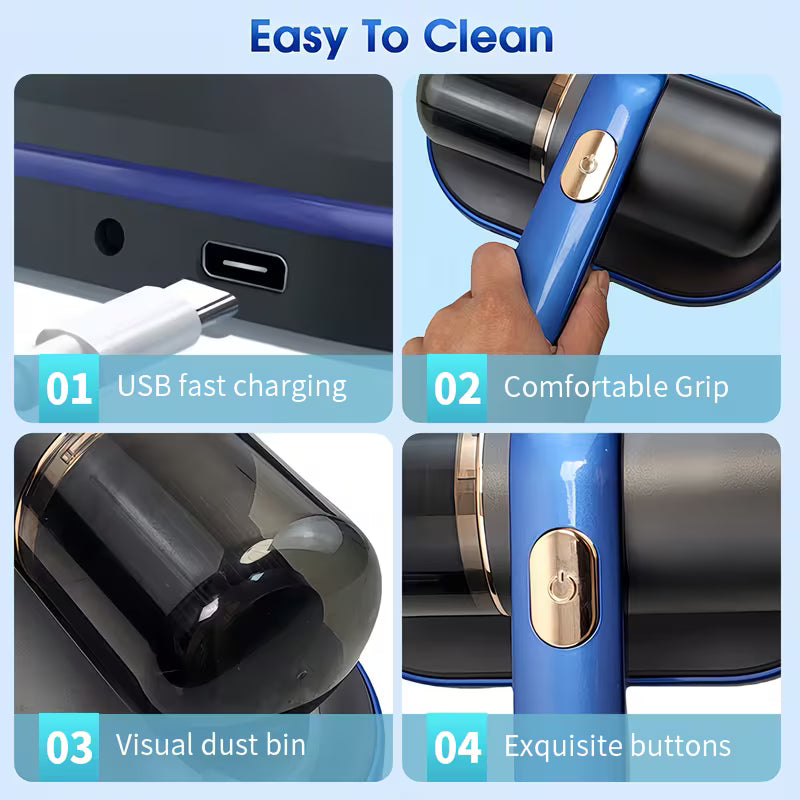 Mattress Vacuum Cleaner Efficient Dust Removal with Technology Lightweight and Cordless Handheld for Home
