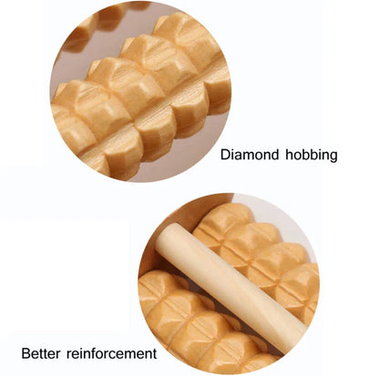 Wooden Foot Pain Massager 5 Roller Care Reflexology Relax Stress Relief