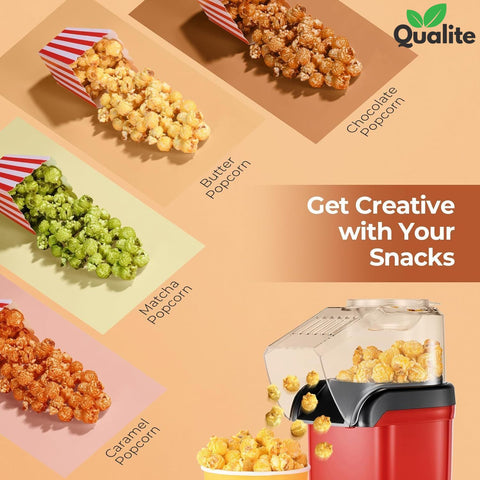 Electric Popcorn Maker – Mini Hot Air Popper, Oil-Free, Portable