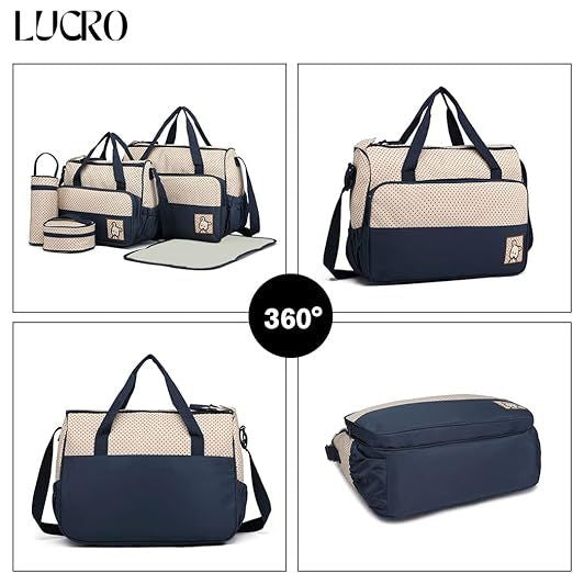 Baby Diaper Bag Set – Multifunctional with Bottle Holder & Accessories