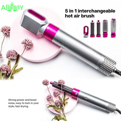 Allonsy 5 In 1 Hair Dryer Hot Hairdryer Comb Hot Air Comb Blow Curlers Straightener Brush Curling Iron Hair Straightener Styling Tool