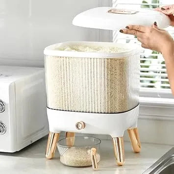 10kg Rice Dispenser Square Transparent