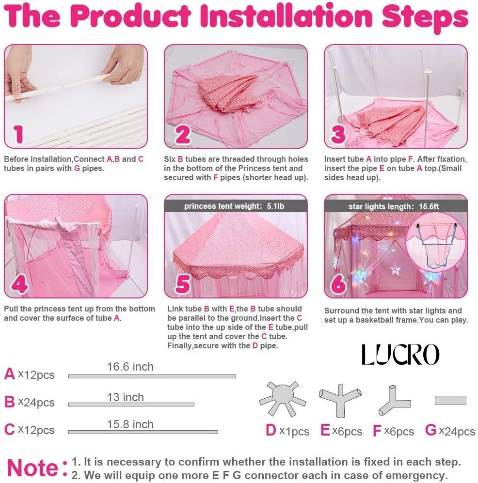 Princess Castle Play Tent House for Kids – Indoor & Outdoor Playhouse