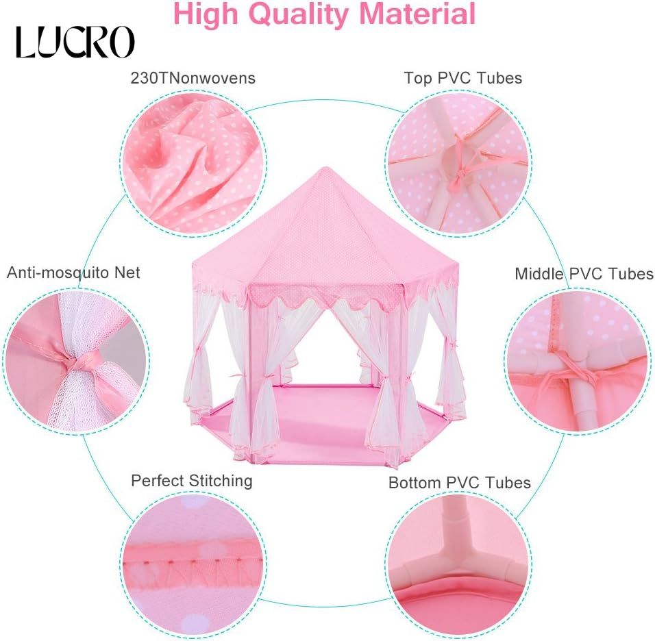 Princess Castle Play Tent House for Kids – Indoor & Outdoor Playhouse