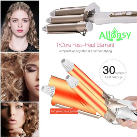 Professional Hair Curler & Curling Wand – Adjustable Temperature