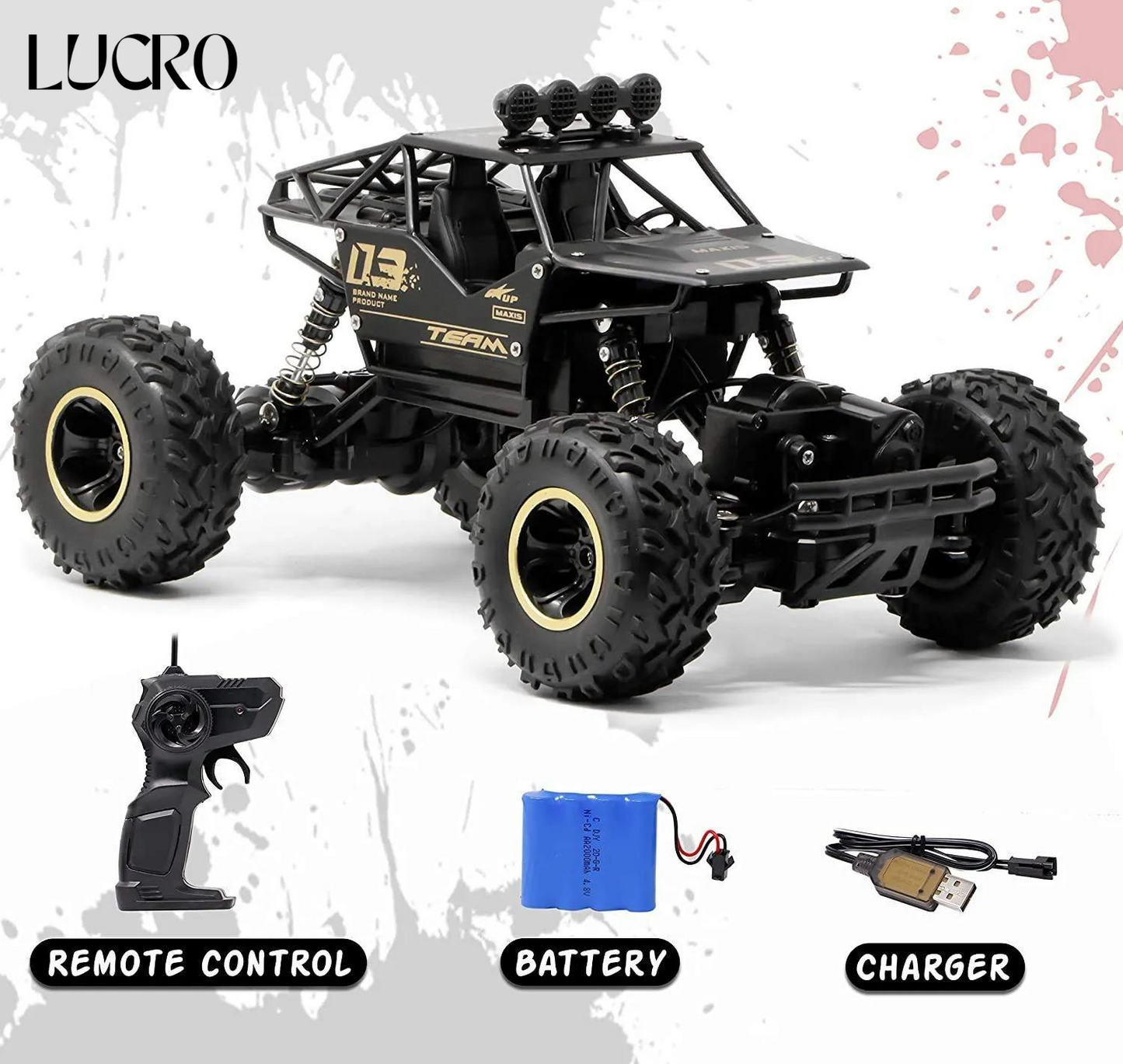 RC Monster Truck -4WD RC Car – Dual Motor, Metal Body Long Battery Life!