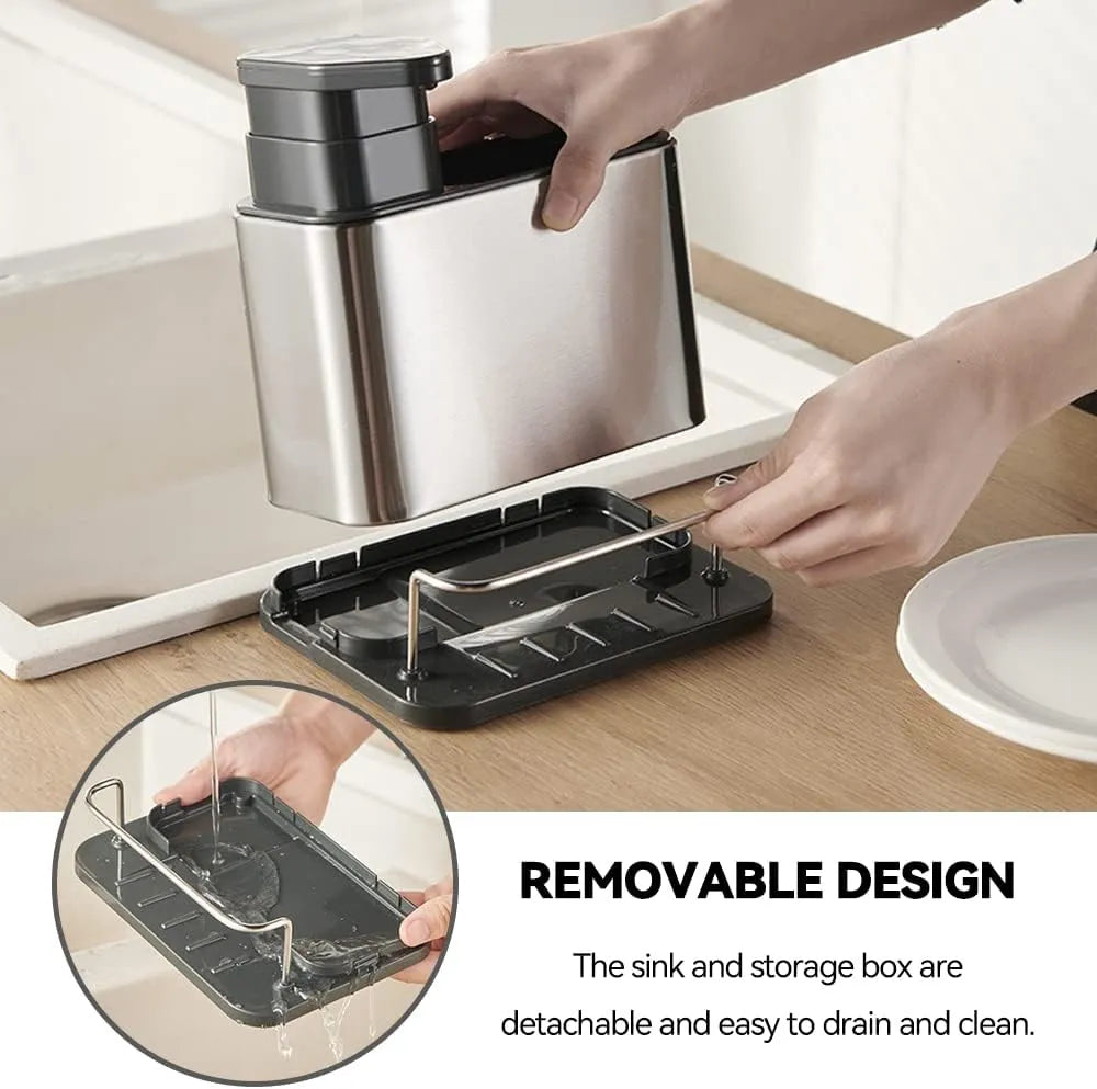 3-in-1 Soap Dispenser and cuttlory holder for Kitchen Sink