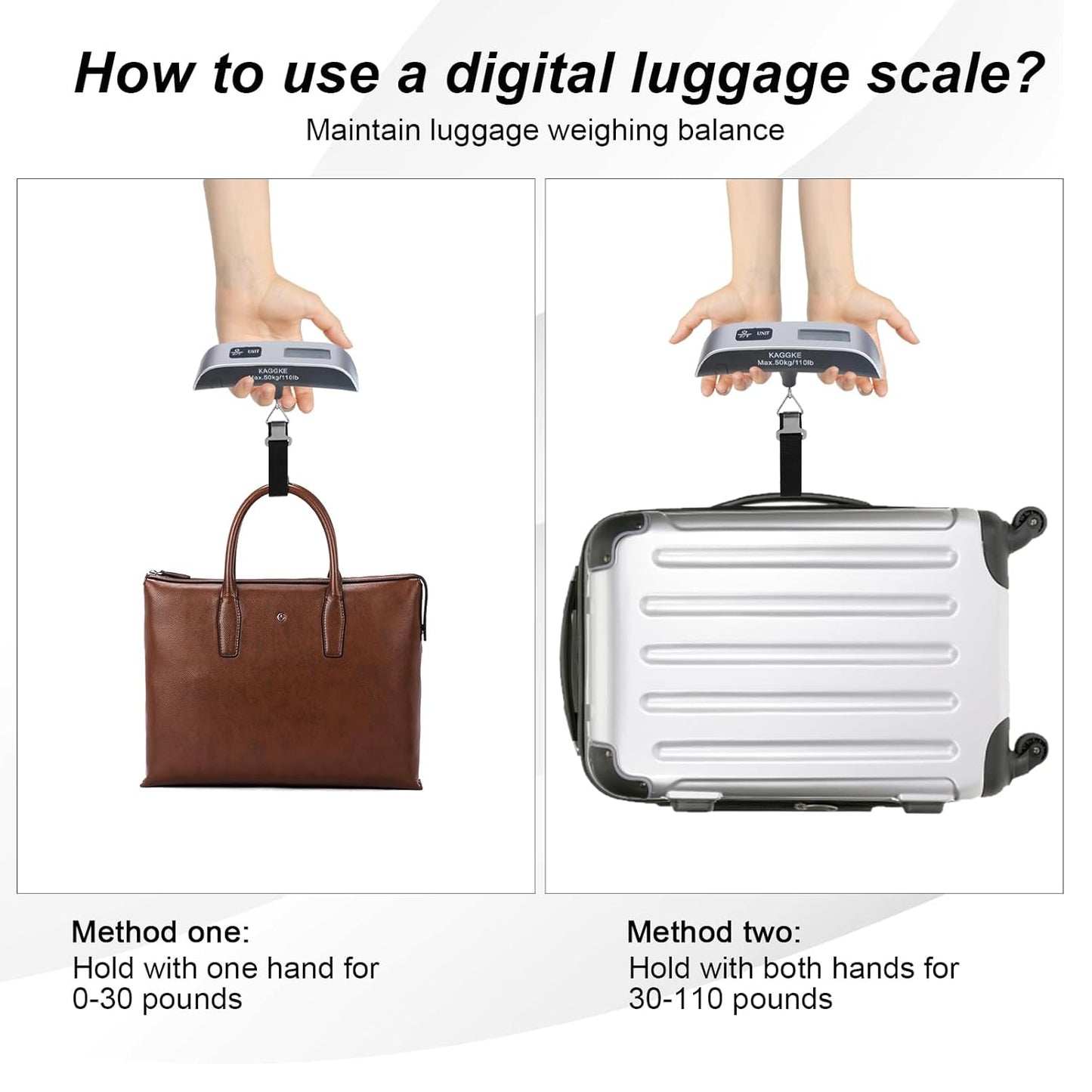 Digital Luggage Weight Scale with LCD Display & LED Light