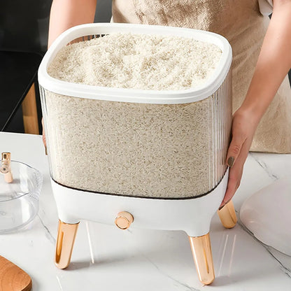 10kg Rice Dispenser Square Transparent