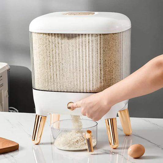 10kg Rice Dispenser Square Transparent