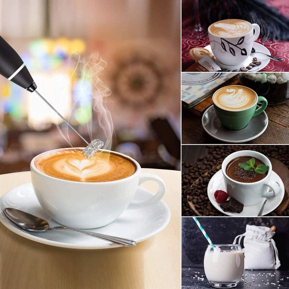 Rechargeable Handheld Milk Frother – 3-Speed Coffee & Egg Beater