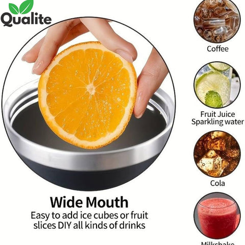 Travel Coffee Tumbler – Reusable Stainless Steel Mug with Straw
